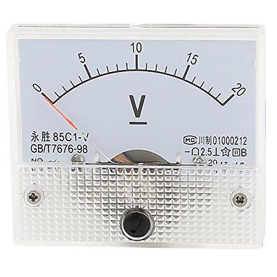 DC 0-20V Analogue Panel Meter Volt Voltage Gauge Analog Voltmeter
