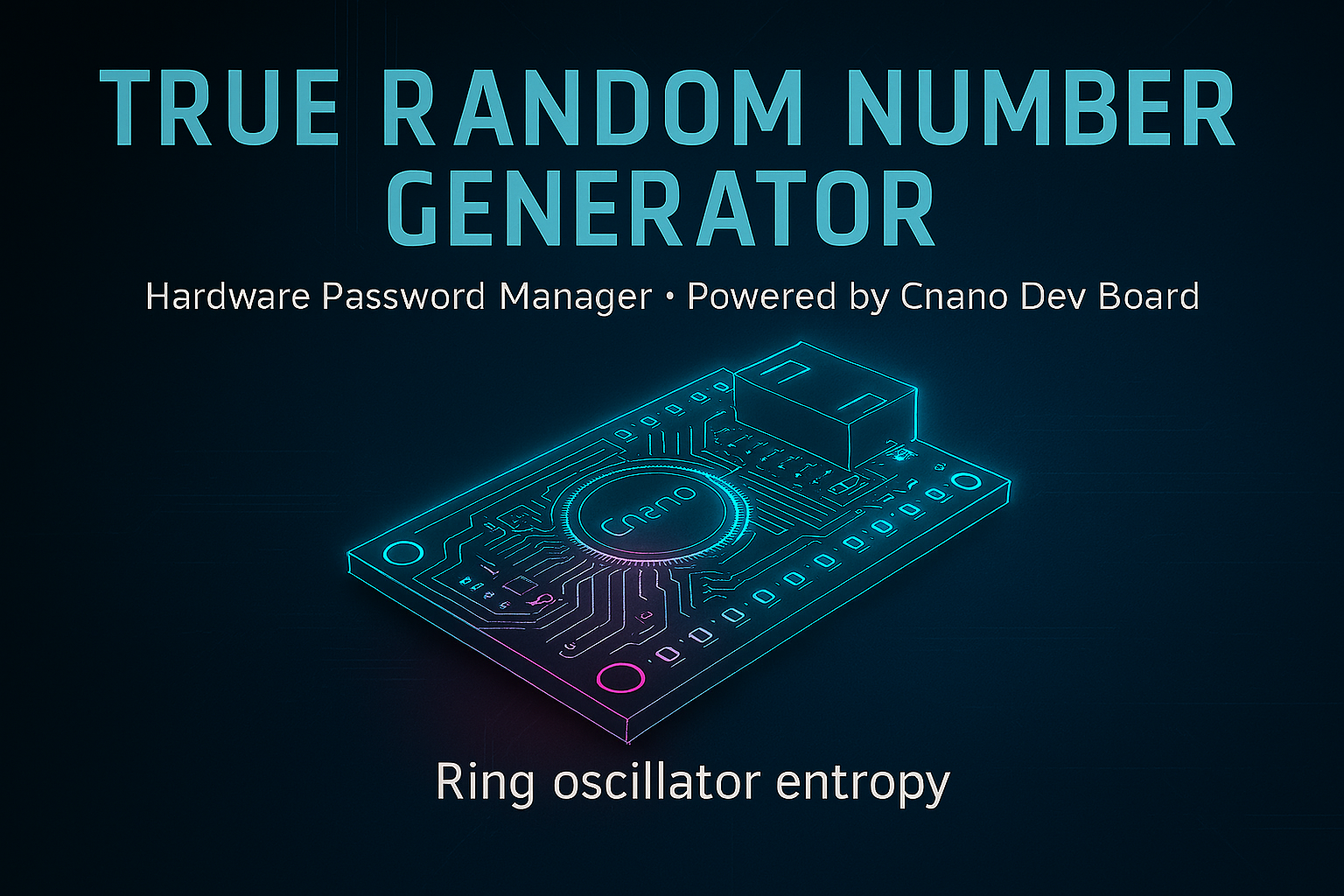 The Ultimate hardware password manager: True Random Number Generator
