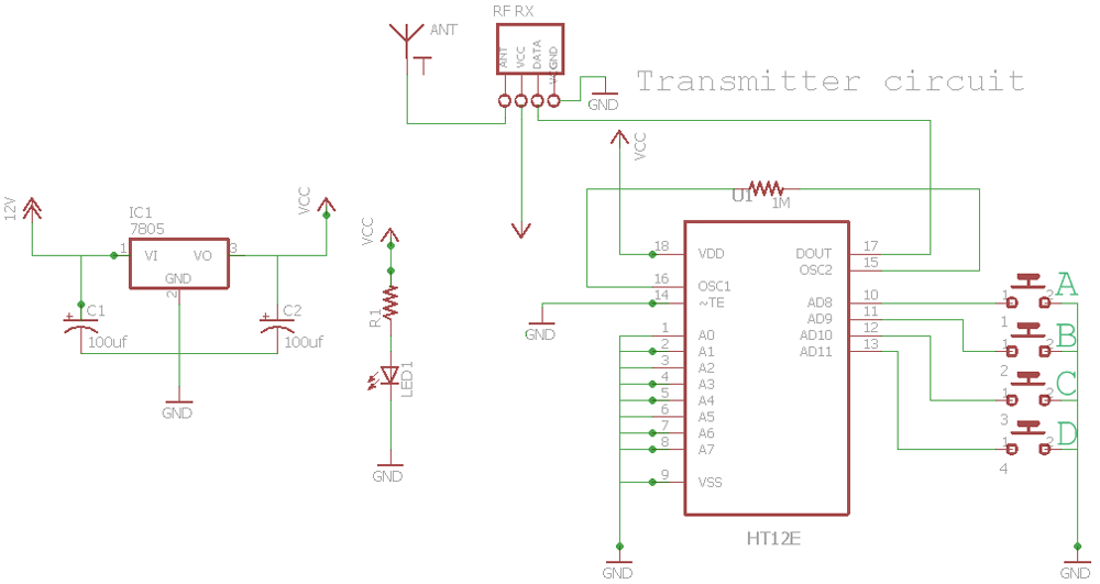 rc car transmitter and receiver circuit diagram