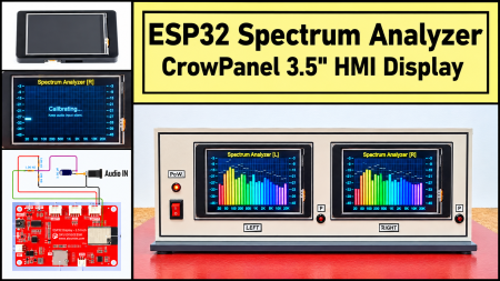 DIY ESP32 Audio Spectrum Analyzer -  CrowPanel 3.5 HMI Display