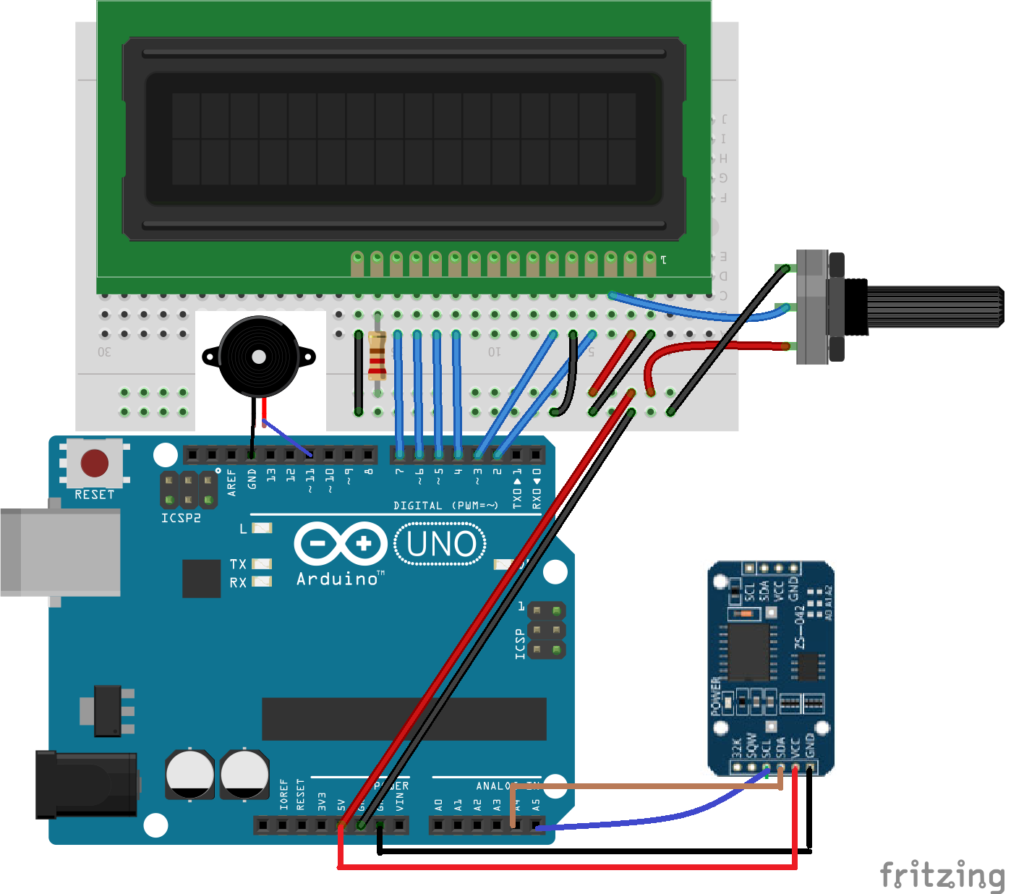 How To Make An Arduino Alarm Clock Using A Real Time Clock And LCD 