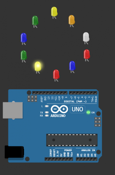 arduino rgb led chasing led bitread example
