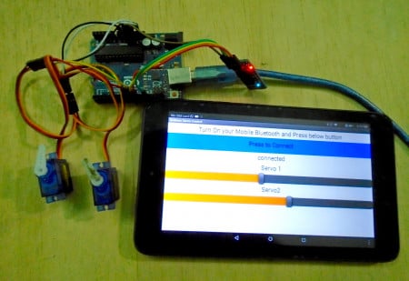 How to Control Servo Motors from a Mobile Device with an Arduino UNO and an Android App