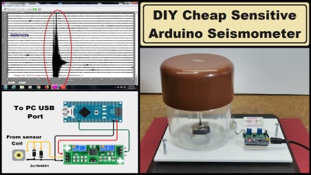 DIY extremly Sensitive and cheap Arduino Seismometer