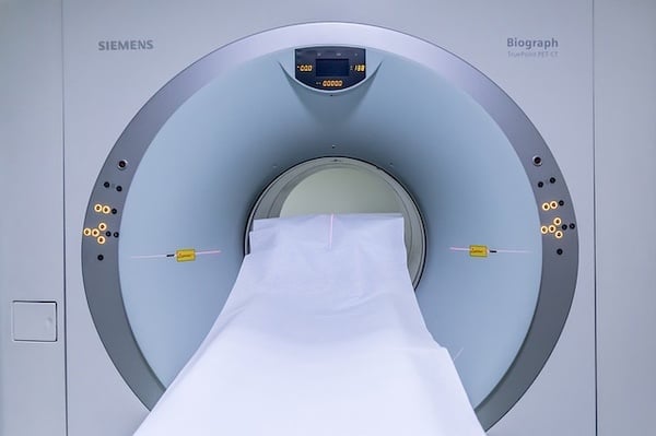 A magnetic resonance imaging (MRI) machine. 