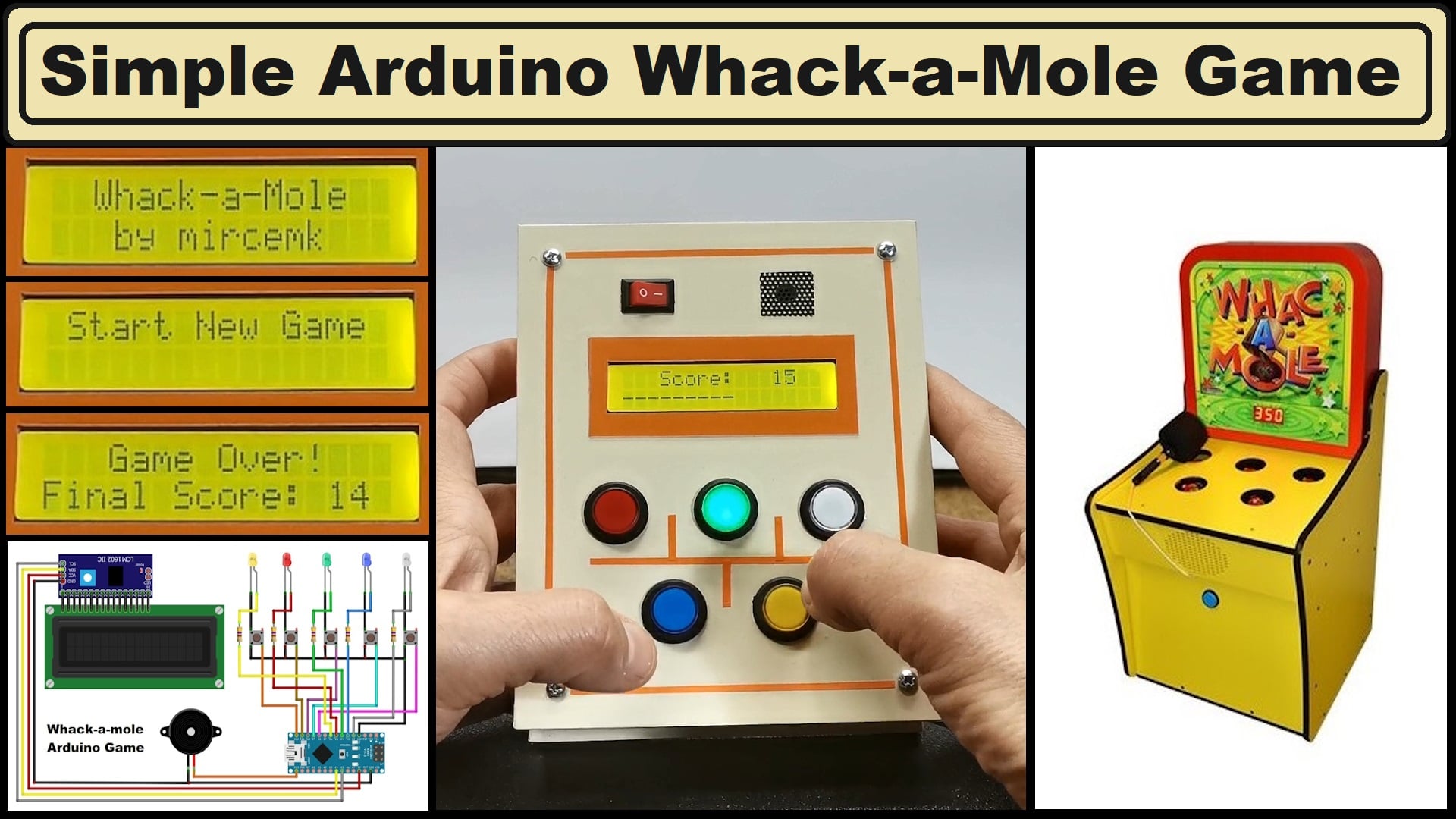 DIY Simple Arduino Whack-a-Mole Game | Arduino | Maker Pro
