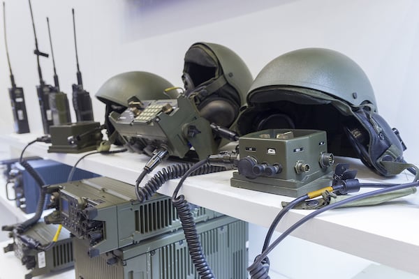 Military helmets and electronics