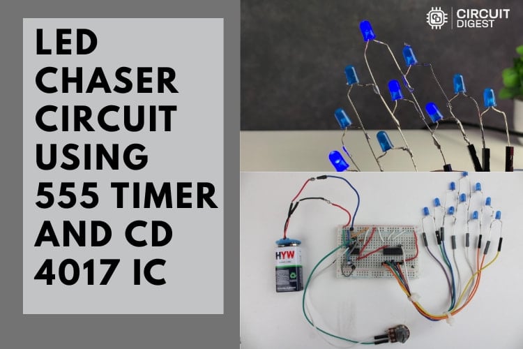 Dynamic LED Chaser Using 555 Timer & CD4017 | Breadboard | Maker Pro