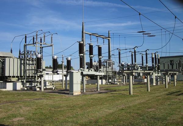 An example of electrical power transmission technology: an outdoor electrical substation