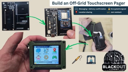Touchscreen Pager for Off-Grid Encypted Texting & Tracking