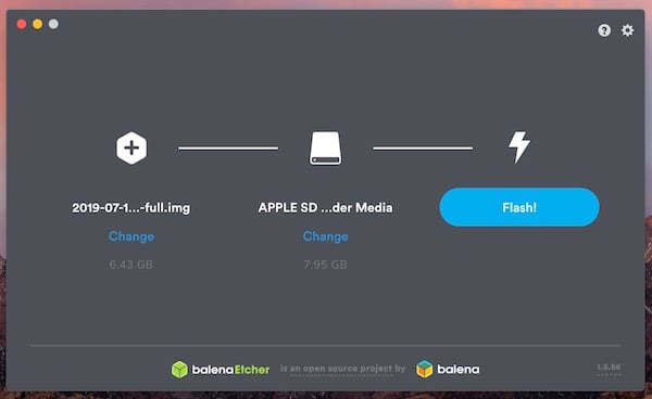 use the balena etcher to transfer the files to the SD card
