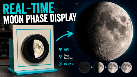 ESP32 Moon Lamp That Shows the Real Moon Phase on Crowpanel Round Dispaly