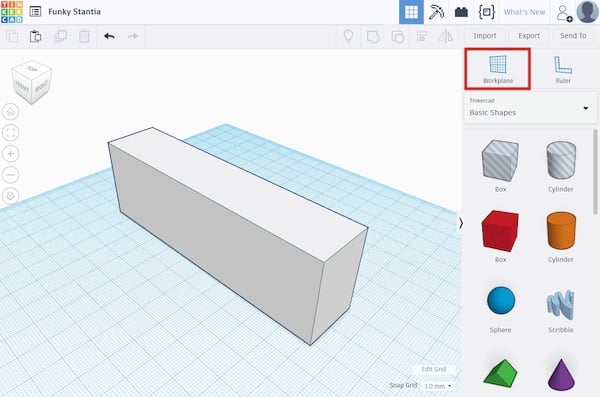 rotating the workplane in Tinkercad