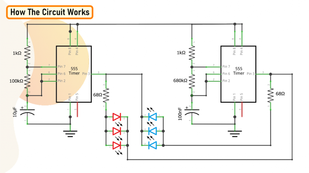 Police Led 555 Timer Police Car Led Effect Using 555 Timer IC | Arduino | Maker Pro