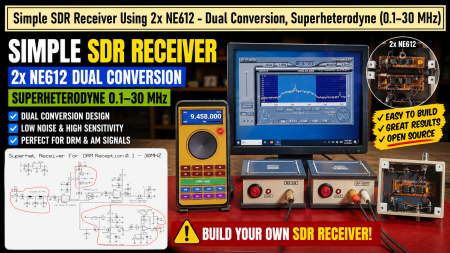 Simple SDR Receiver Using 2x NE612 - Dual Conversion, Superheterodyne (0.1–30 MHz)