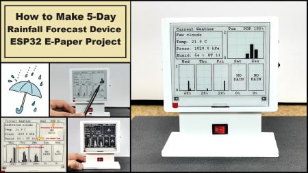 DIY 5-Day  Rainfall Forecast Device  - ESP32 E-Paper Project