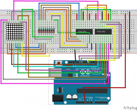 Dot Matrix LED display with arduino uno R3