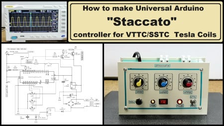 Universal Arduino Staccato controller for SSTC and VTCC Tesla Coils