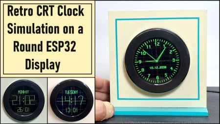 Oscilloscope Clock Simulation on a Round ESP32 Display