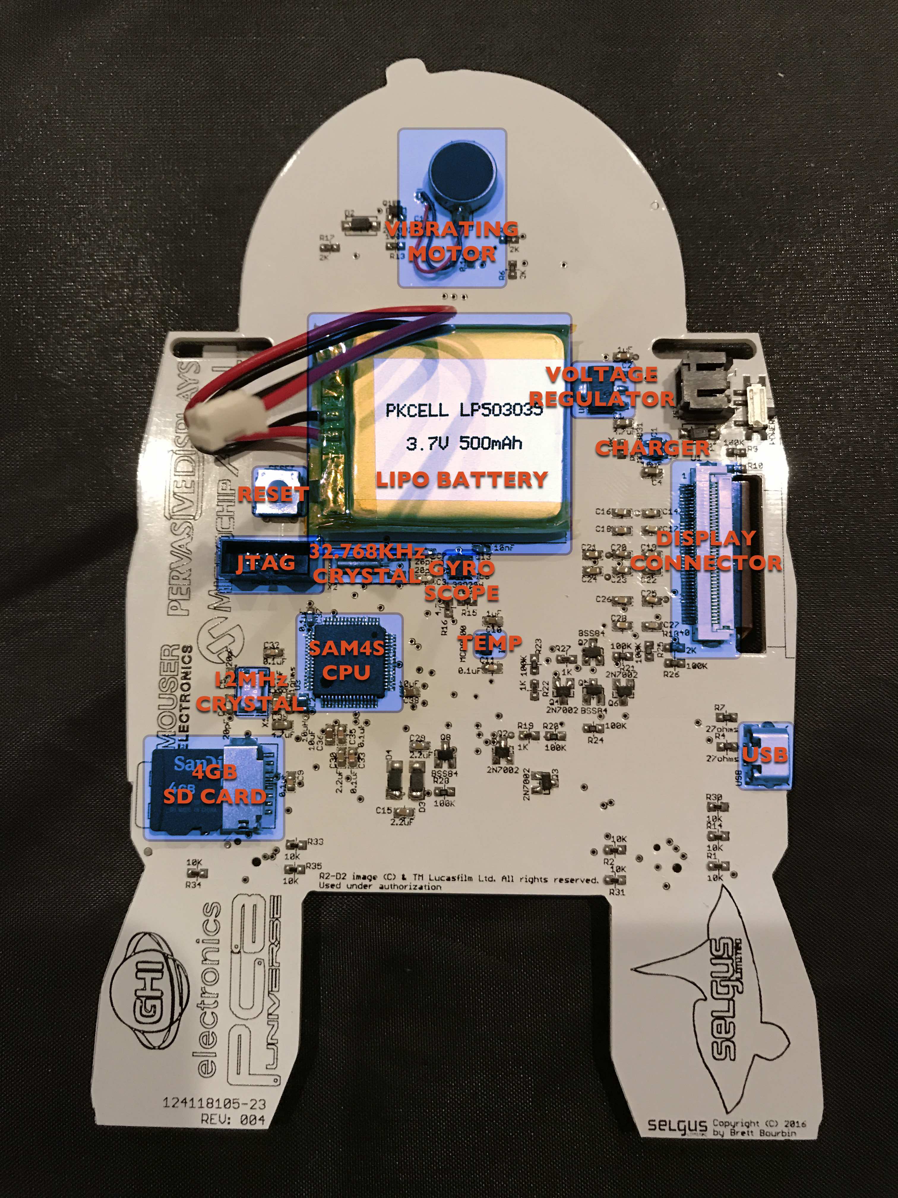 Build A Low Power R2 D2 Droid Badge With E Paper Display Pcb