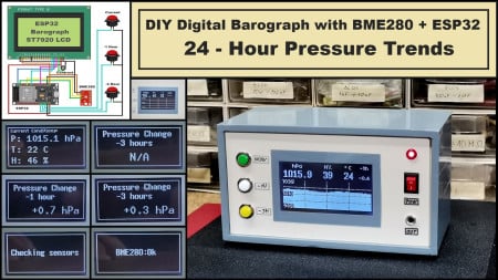 DIY Digital Barograph with BME280 and ESP32 - 24 Hour Pressure Trends