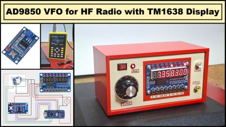 DIY Arduino VFO with AD9850 & TM1638 Pure Sine Wave Signal Generator for HF Radio