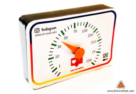 Instagram Likes Speedometer with Arduino and ESP8266