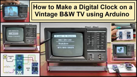 How to Make a Digital Clock on a Vintage B&W TV using Arduino