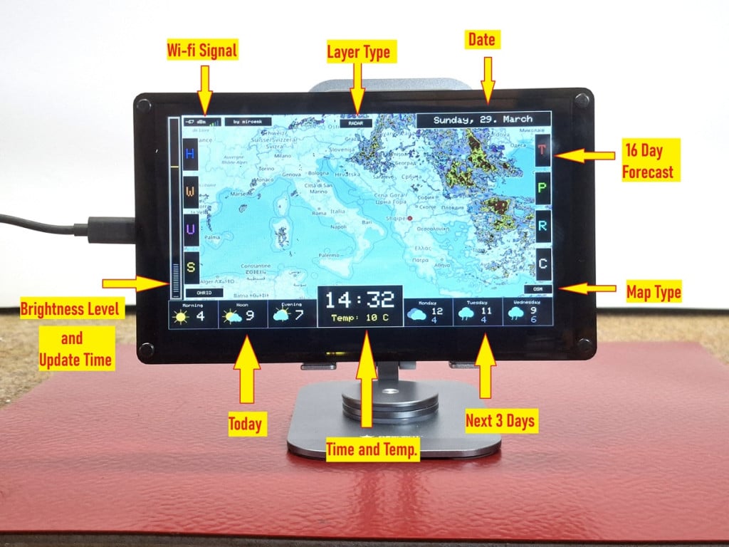 Esp Service Map ESP32 Weather Dashboard with Satellite Maps and 16-day Weather Forecast ...
