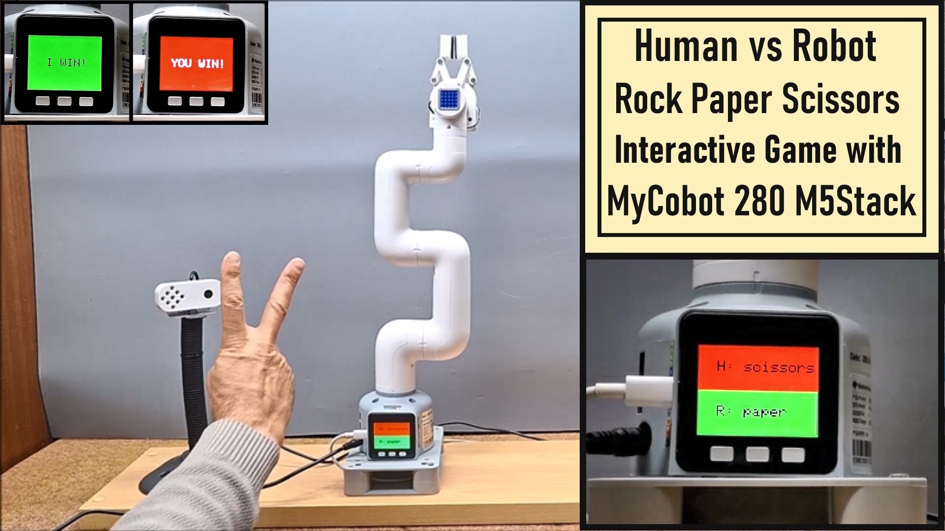 Human vs Robot – Rock Paper Scissors with MyCobot 280 M5Stack