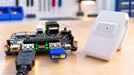 Running a HibouAir BLE Air Quality Scanner on Adafruit Fruit Jam with BleuIO
