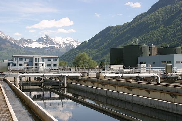 A wastewater or sewage filtration plant in Switzerland.