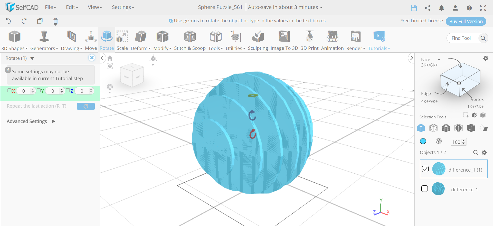 HOW TO CREATE A 3D SPHERE PUZZLE IN 3D MODELLING SOFTWARE | Android ...