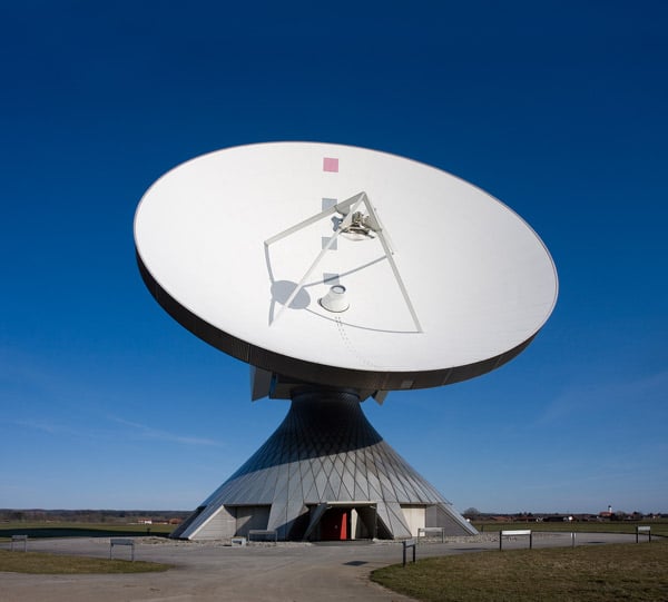 An example (based in Bavaria, Germany of a parabolic satellite for microwave transmission.